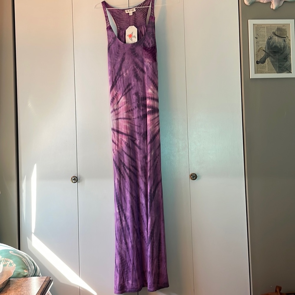 NEW Ladies Purple/Pink Tye Dye Long Dress Size Large